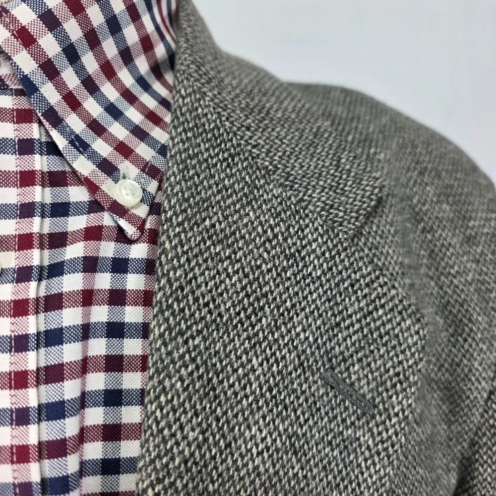 Cambridge Classics Men's Tweed Sport Coat Blazer Gray Herringbone Wool Size 40R‎